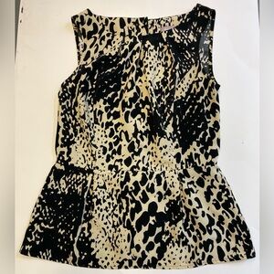 Awear animal printed peplum sleeveless cami top blouse women's size 8
